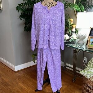 Encore NWT Karen Neuburger Lavender Women's Pajama Set size XL💜